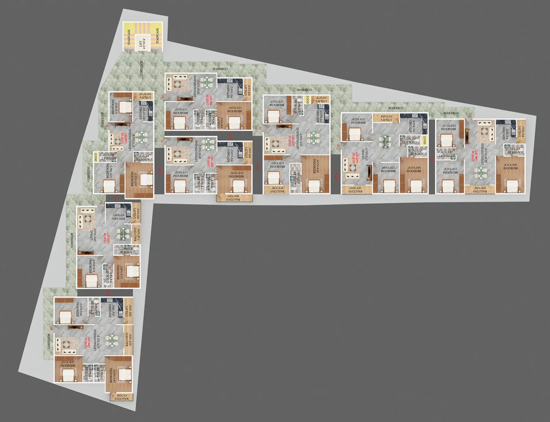 12500 SFT Building Floor Plan Layout